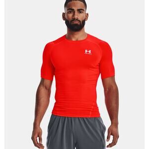 NWT Under Armour HeatGear Men's Compression Short Sleeve in Bolt Red size XL